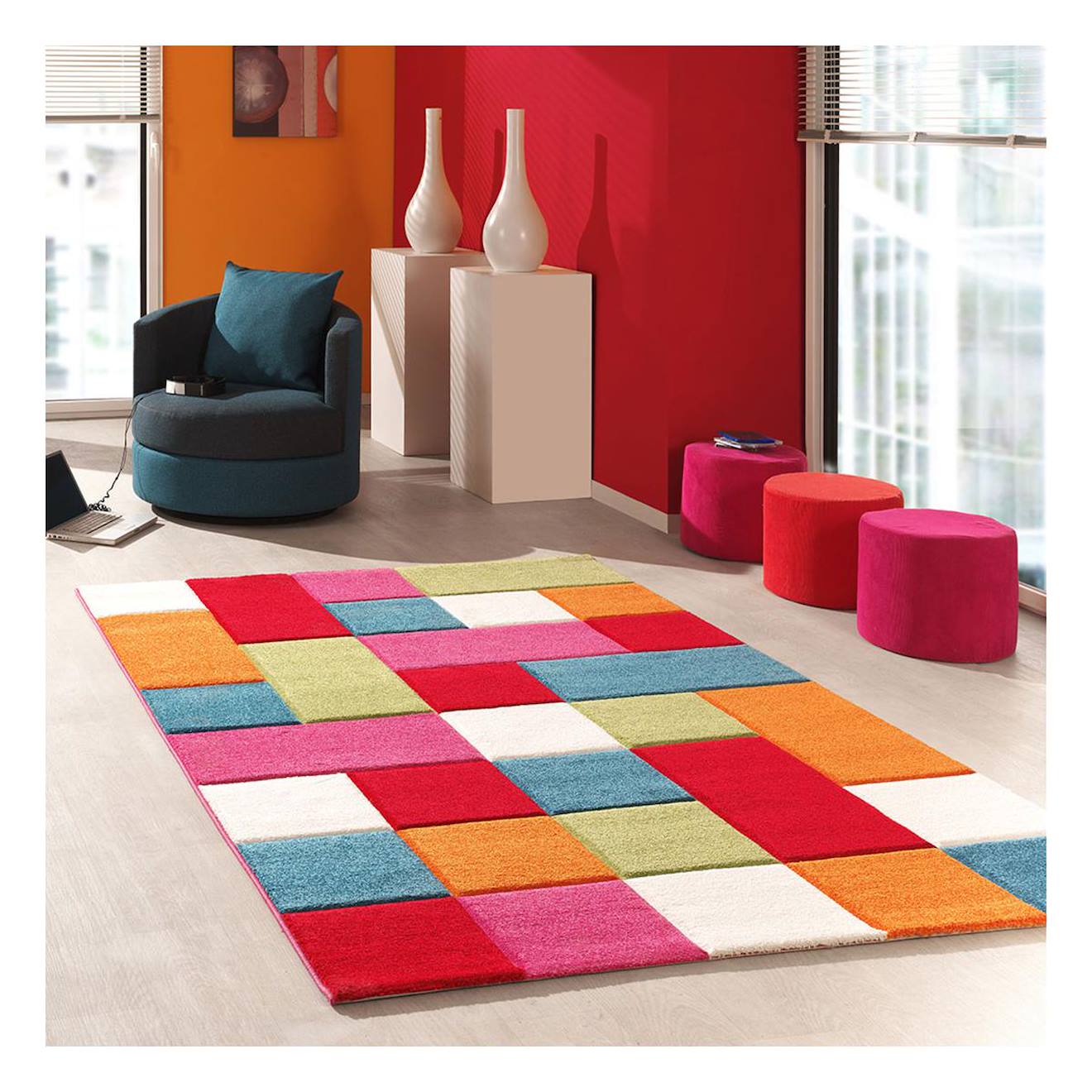 Tapis Chambre Tissé Motif Enfant Diakids Multicolore