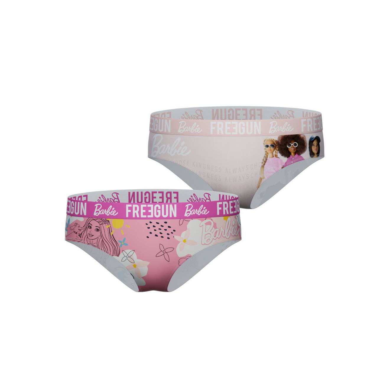 Lot De 2 Culottes Barbie Rose/blanc