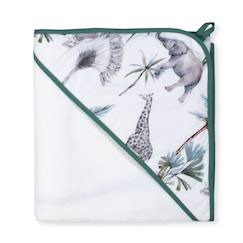 Linge de maison et décoration-Grande cape de bain en coton et bambou safari