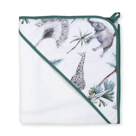 Grande cape de bain en coton et bambou safari  - vertbaudet enfant