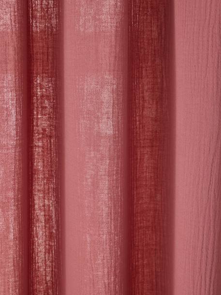 Rideau tube tamisant en gaze de coton blanc+bleu grisé+cannelle+écru+rose+rose poudré+vert sauge 23 - vertbaudet enfant 