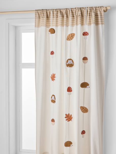 Vertbaudet - Rideau guirlande tube tamisant Hérisson beige