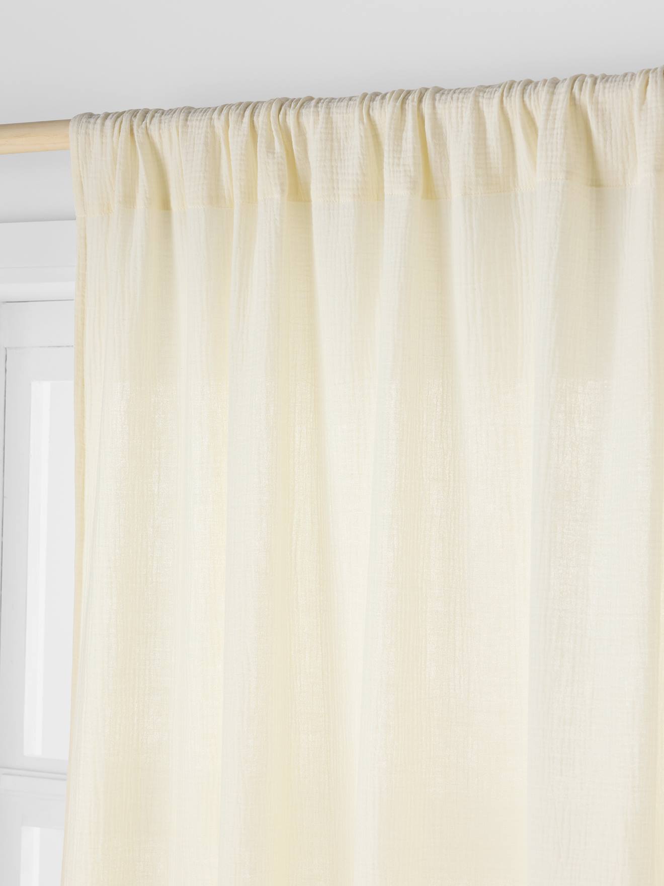 Rideau tube tamisant en gaze de coton blanc (Vertbaudet) - Image 1