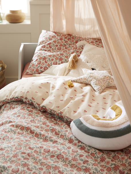 Vertbaudet - Parure housse de couette enfant et taie d'oreiller GIPSY beige / multicolore