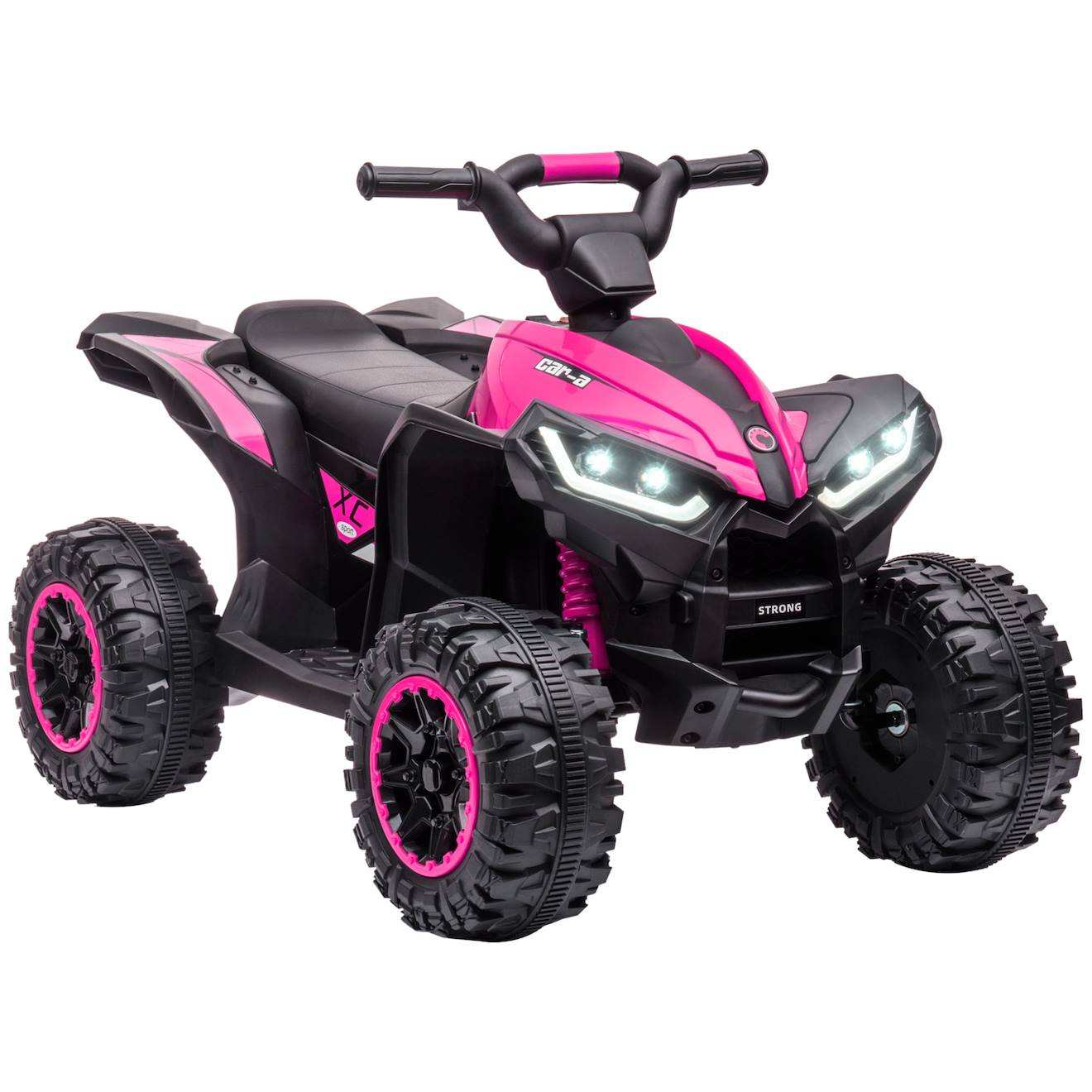 Quad Buggy Électrique Enfant 12 V 3 Km/h Max. Effets Lumineux Et Sonores Rose