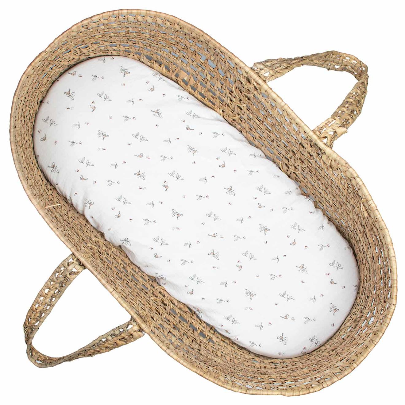 Drap Housse Couffin Ovale Melody Melody, Blanc Imprimé Minimali