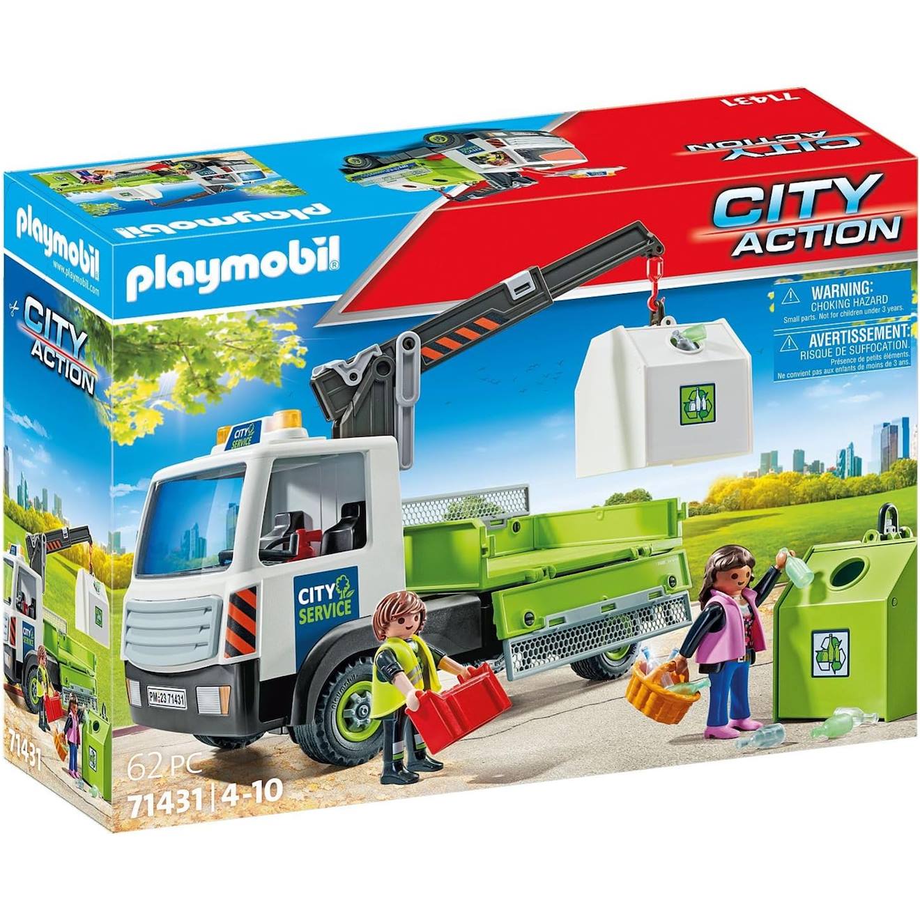 Camion-grue De Recyclage De Verre 71431 Multicolore
