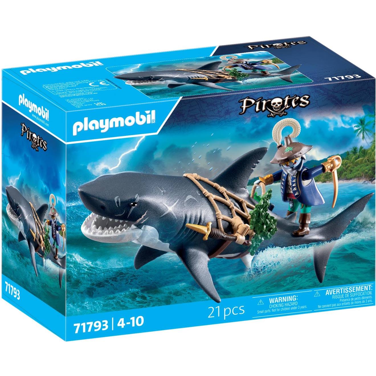Pirate Et Requin Géant Avec Mâchoire Articulée 71793 Multicolore