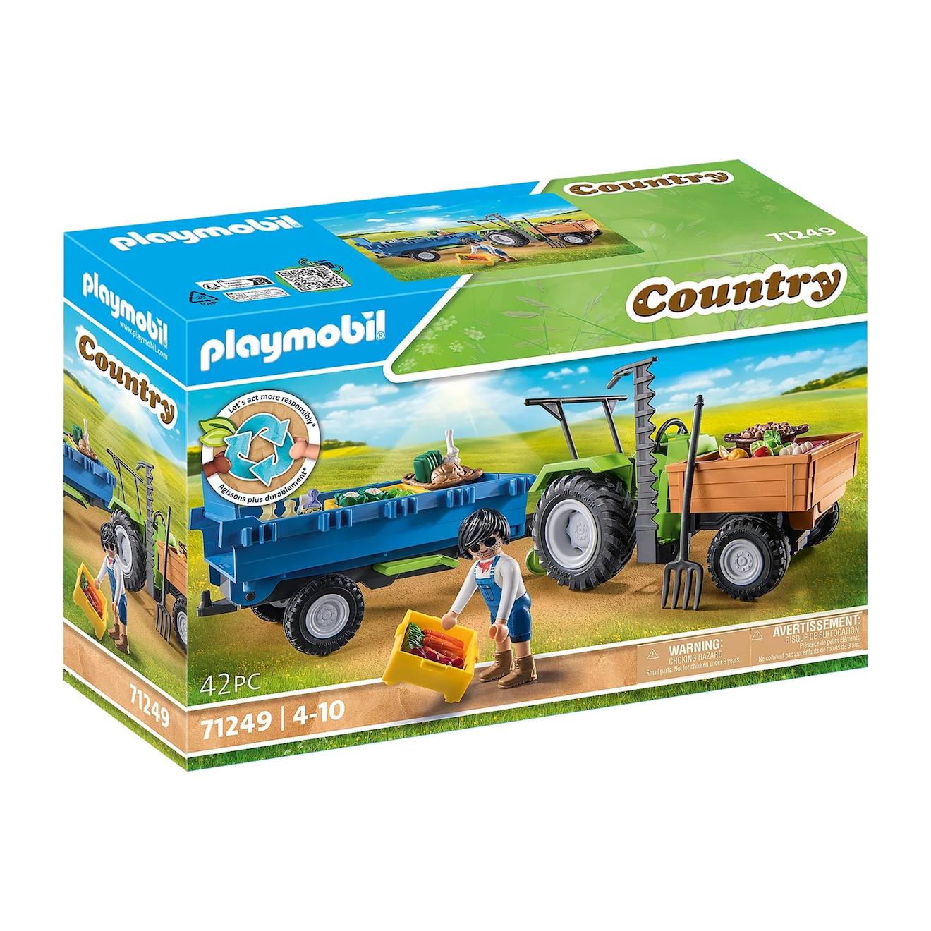 Country Tracteur Avec Remorque 71249 Multicolore