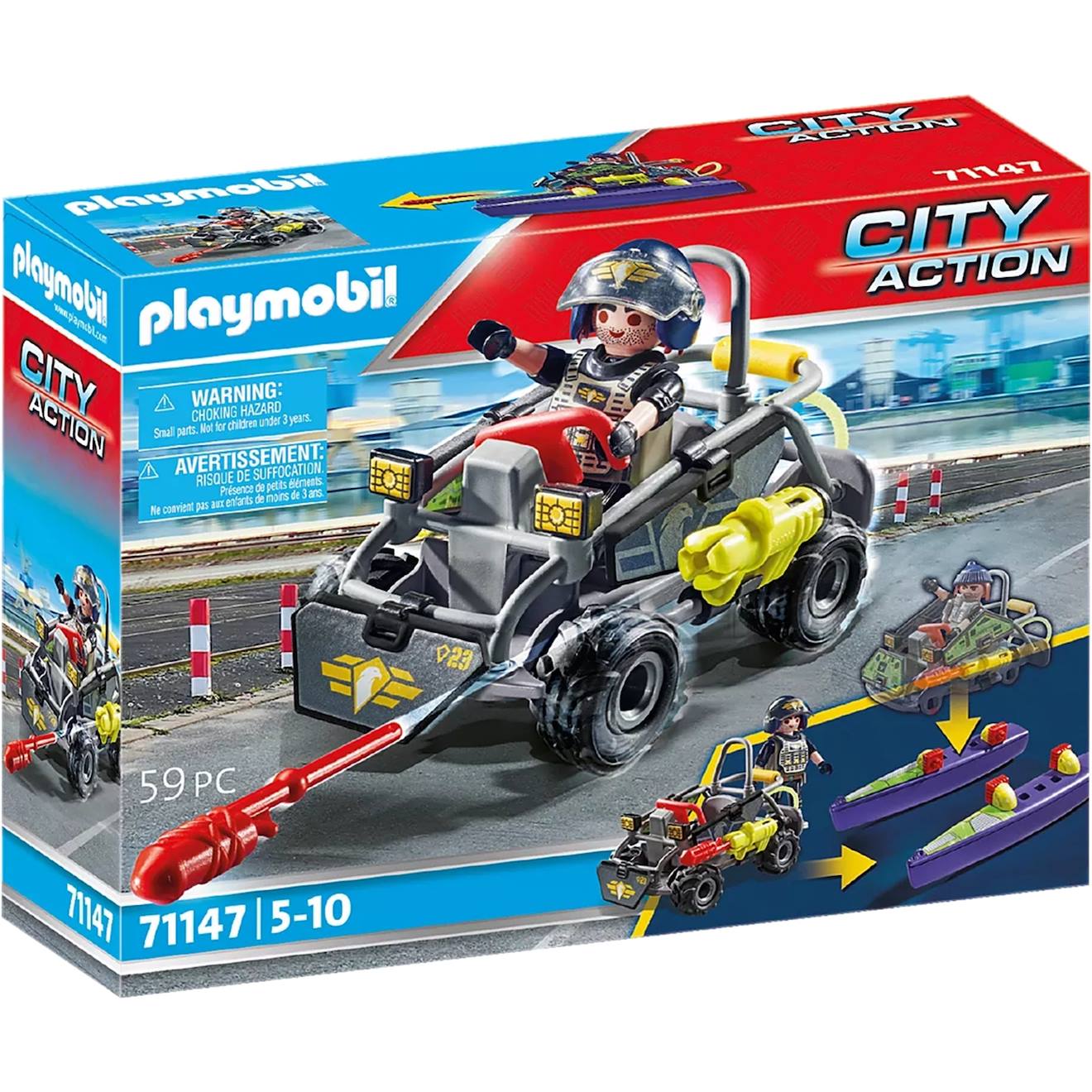 City Action - Quad Transformable De Bandit 71147 Multicolore