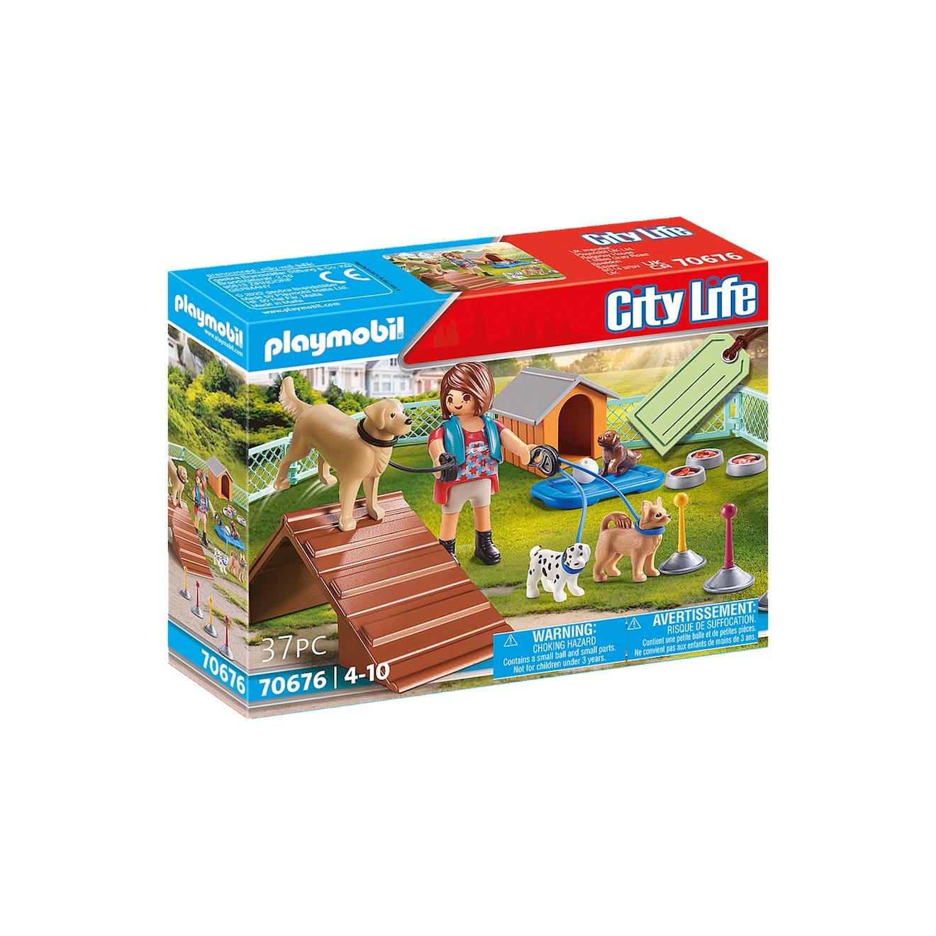 PLAYMOBIL - City Life Set Cadeau Educatrice Et Chiens 70676 Multicolore
