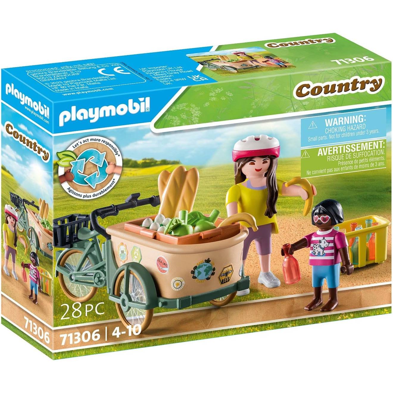 Country - Cycliste Avec Vélo Et Remorque Avant 71306 Multicolore