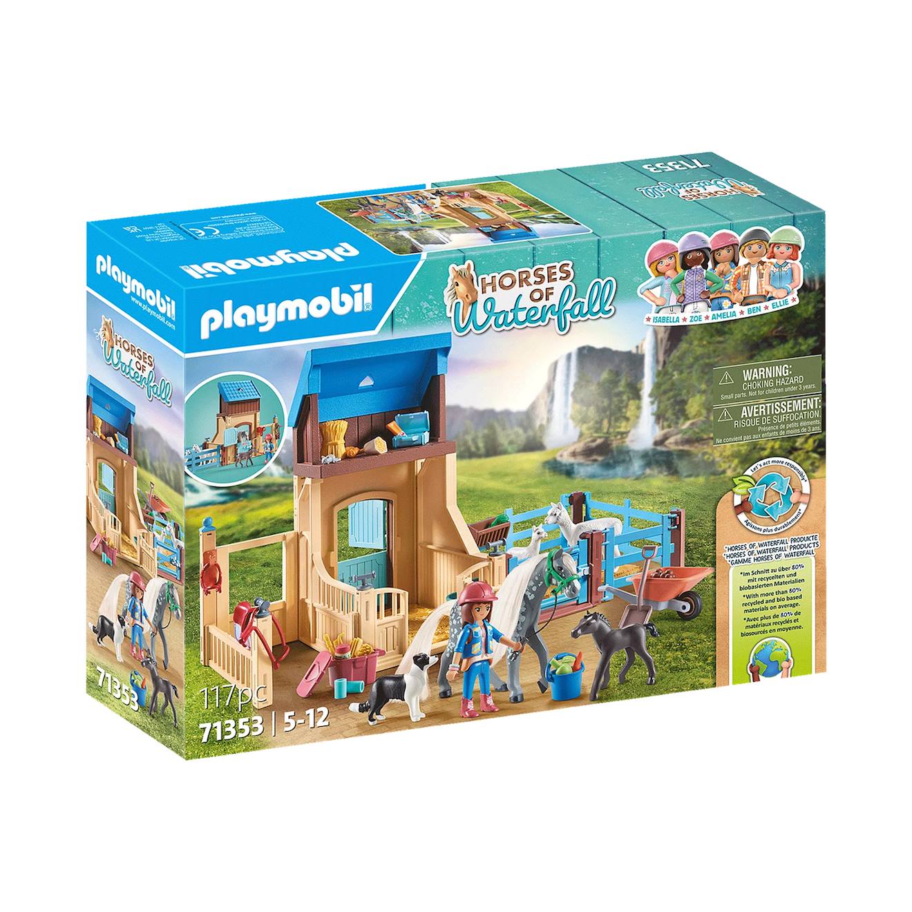 Horses Of Waterfall Amelia & Whisper Avec Box Pour Chevaux 71353 Multicolore