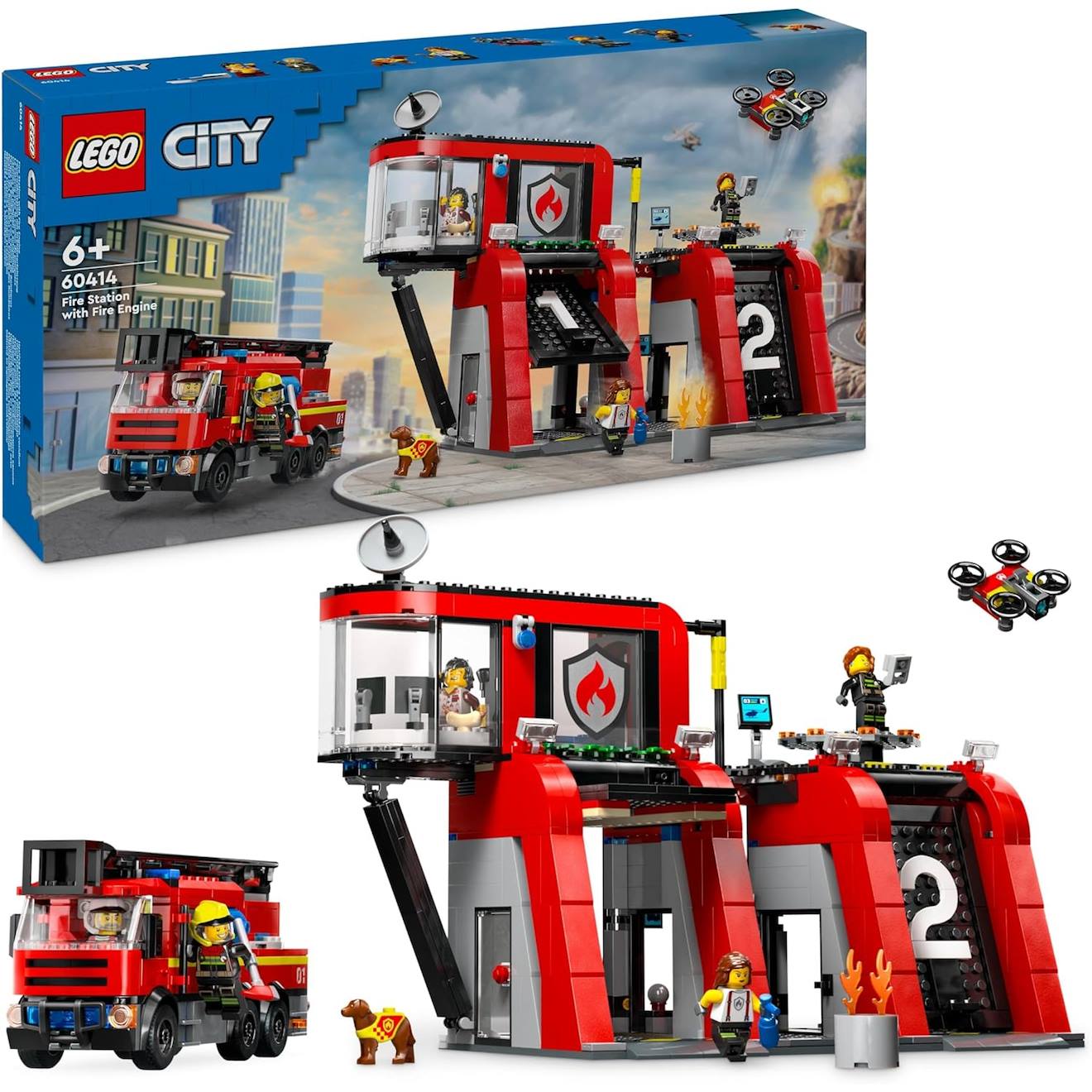 La Caserne Et Le Camion De Pompiers 60414 Multicolore