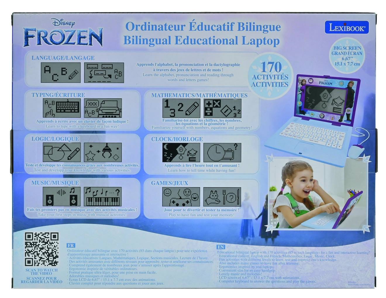 Ordinateur portable éducatif bilingue la Reine des neiges (fr
