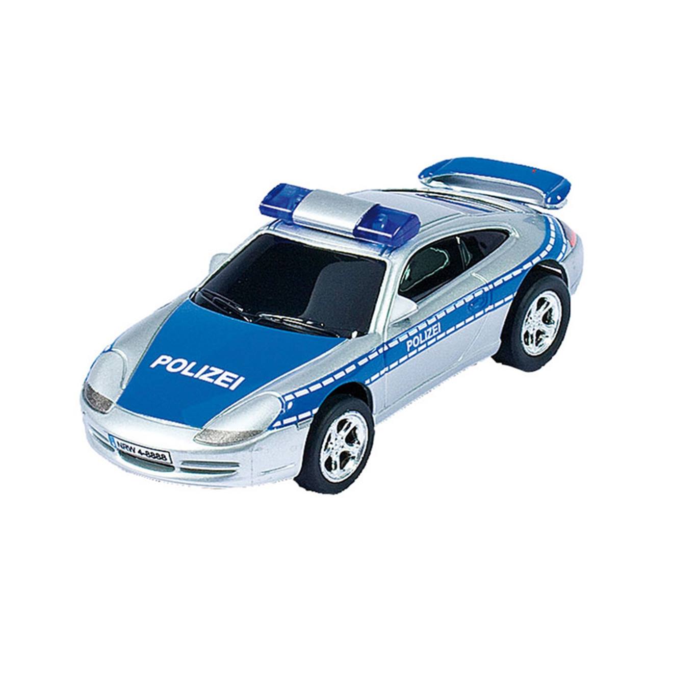 Voiture À Friction Porsche Gt3 polizei Avec Son Et Lumière Gris Et Bleu