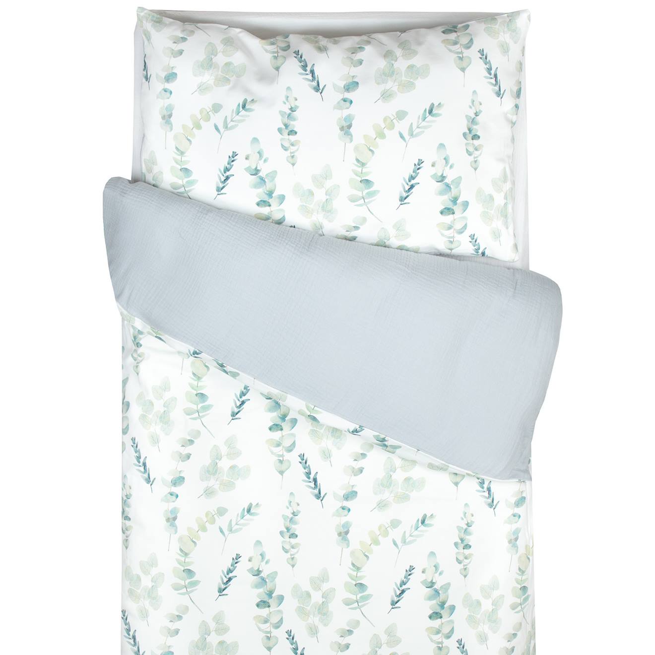 Parure De Lit Bébé En Coton Eucalyptus Eucalyptus, Vert, Gris