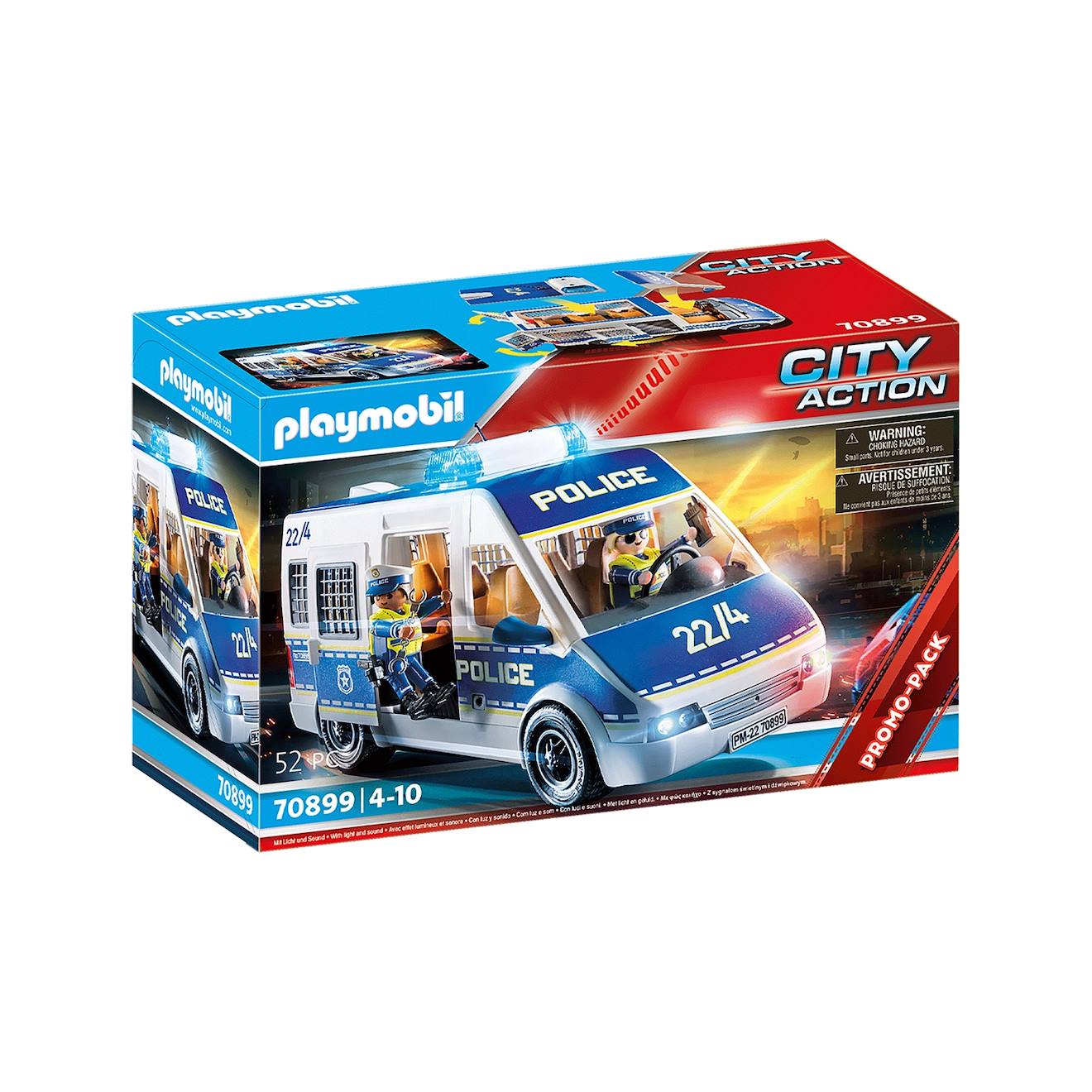 City Action Fourgon De Police Avec Effets Lumineux Et Sonores 70899 Multicolore