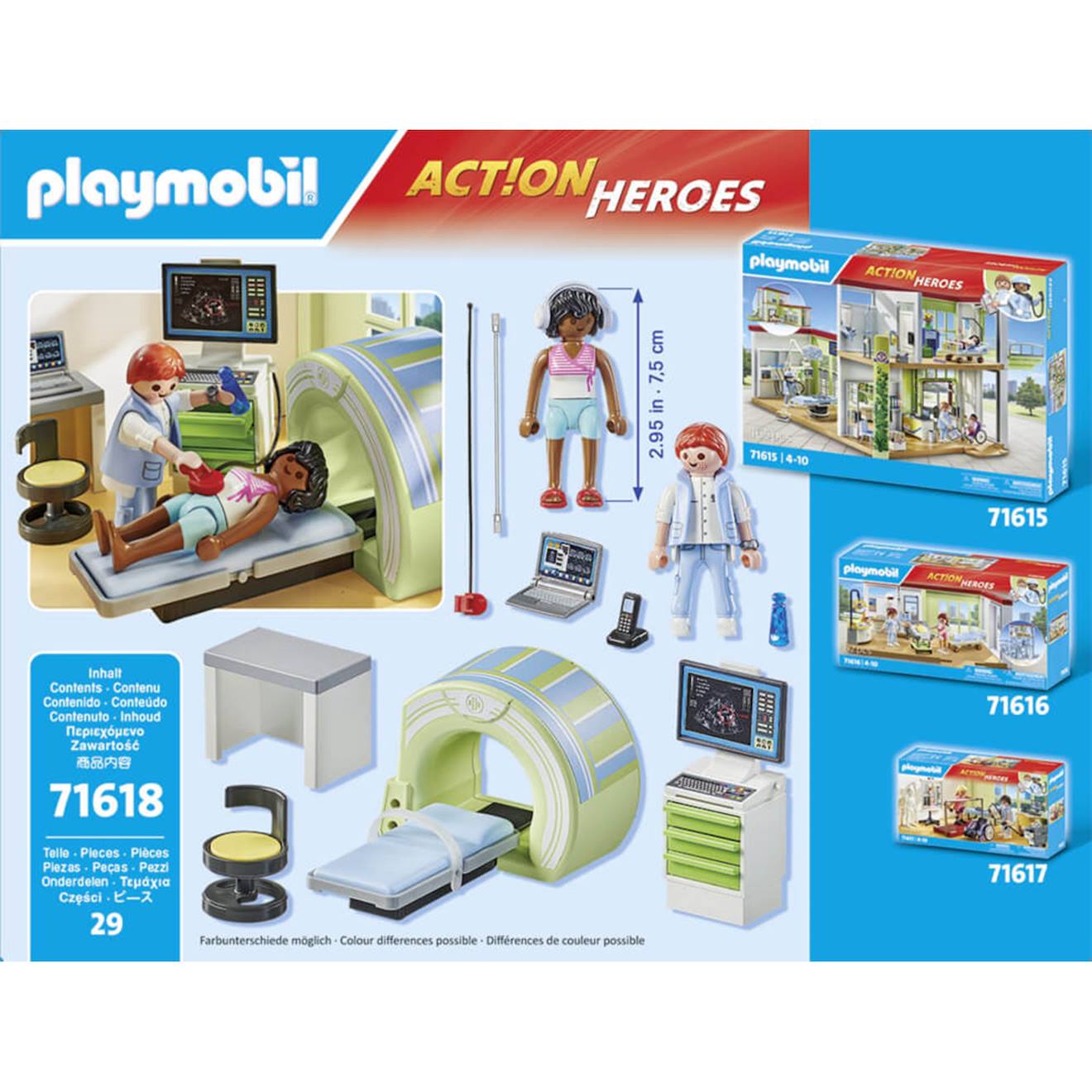 Playmobil 71618 Scanner Médical Avec Patiente - Set Hôpital Avec IRM, Écran Et Accessoires | Dès 4 Ans