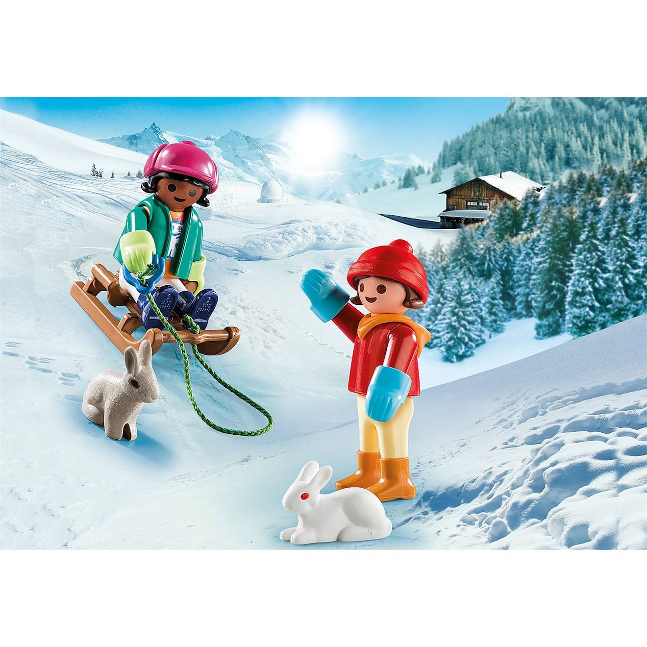 Enfants Avec Luge 70250 Multicolore