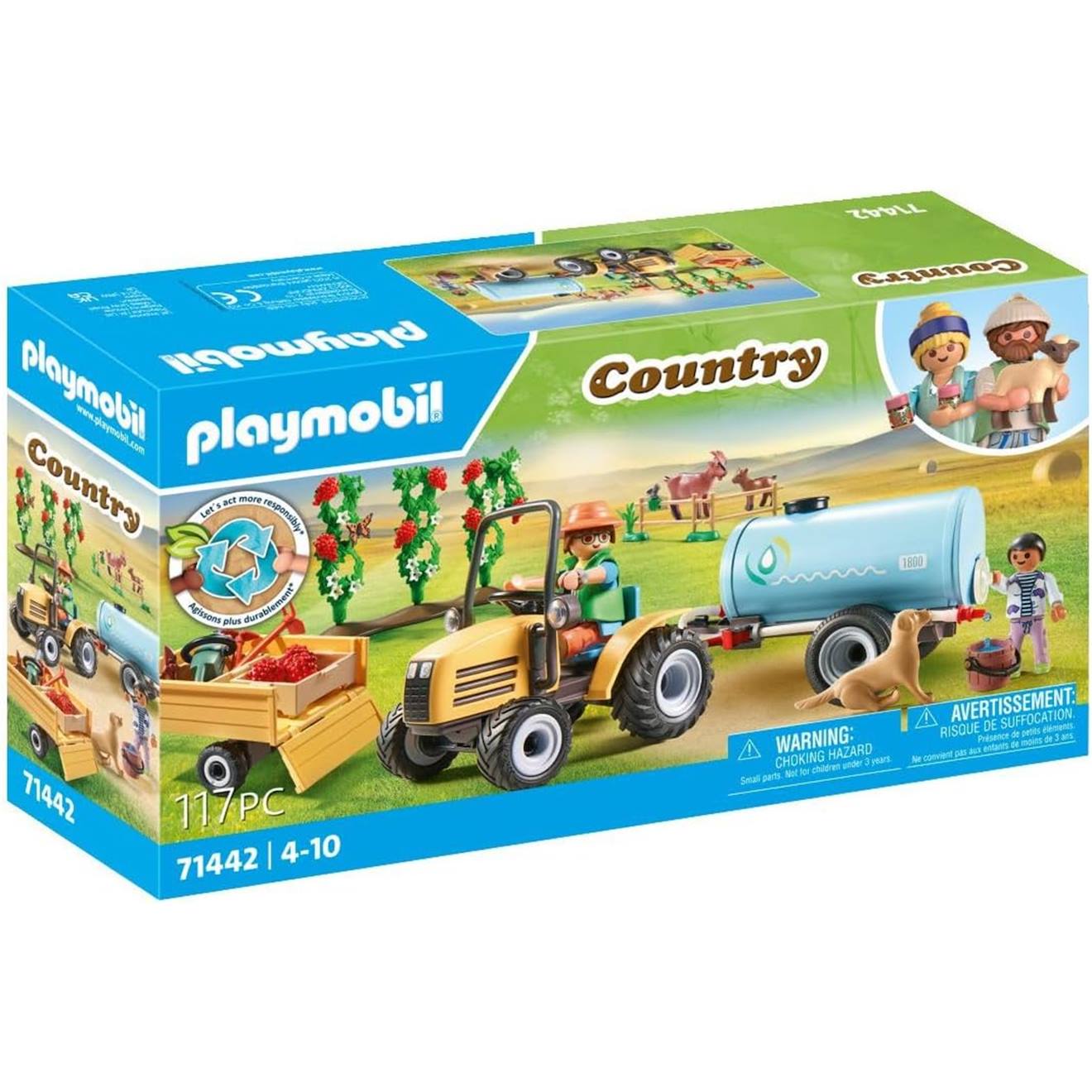 Playmobil Fermier Avec Tracteur Et Citerne - Country 71442 Multicolore