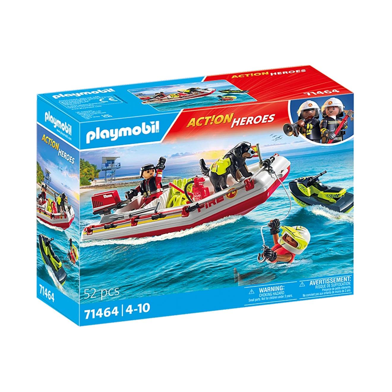Action Heroes Bateau De Pompier Et Scooter Des Mers 71464 Multicolore
