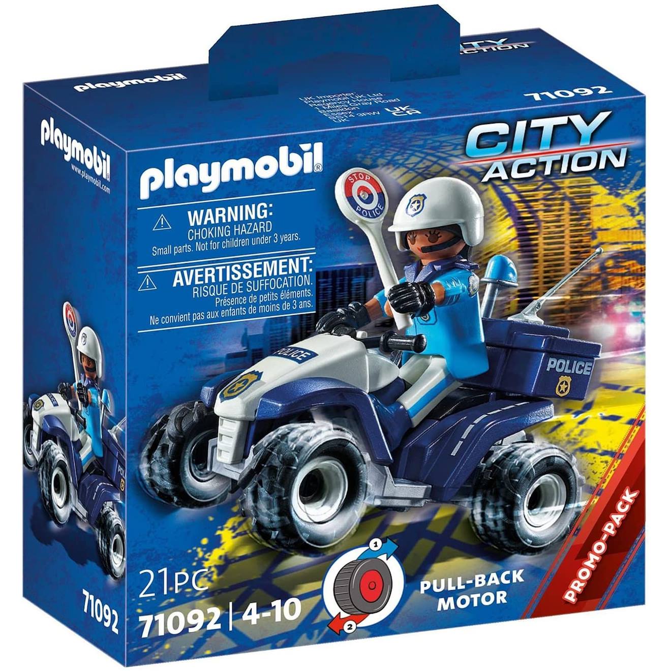 City Action Policier Et Quad 71092 Bleu