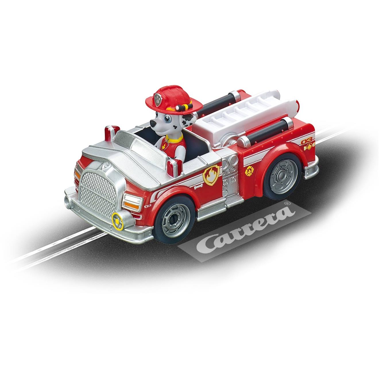 First Paw Patrol Véhicule Avec Figurine Marshall Rouge Et Gris