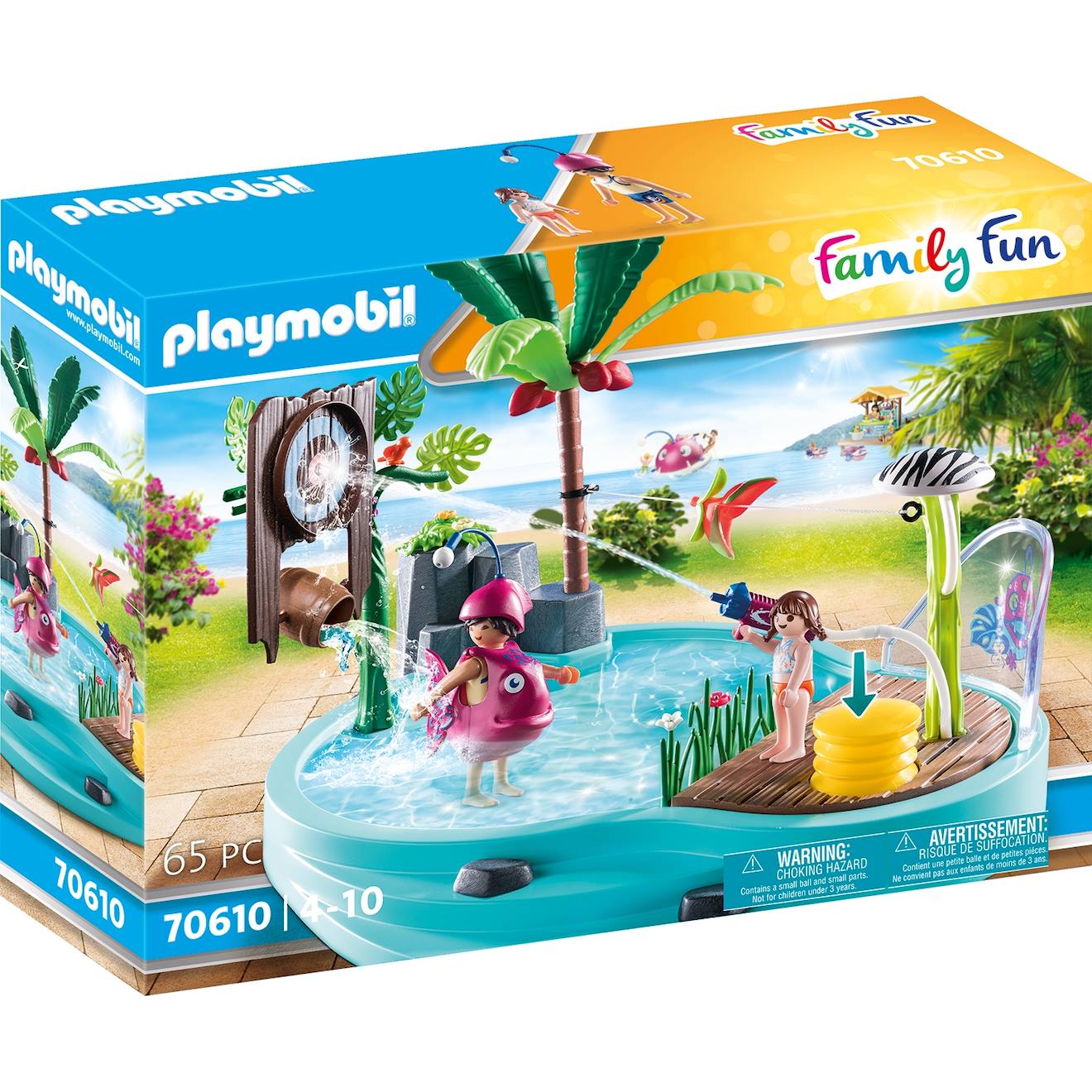 Playmobil Family Fun Piscine Avec Jet D'eau 70610 Multicolore