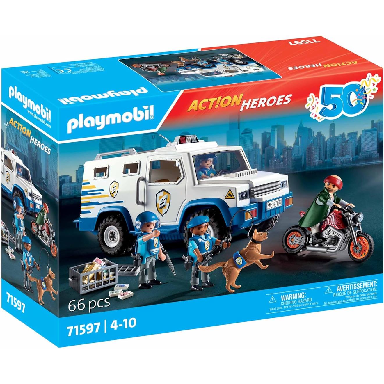 Action Heroes Fourgon Blindé Avec Convoyeurs De Fonds 71597 Multicolore