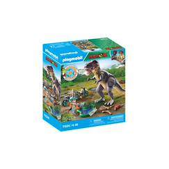 Jouet-Jeux d'imagination-Figurines, mini mondes, héros et animaux-Dinos explorateur avec moto et tyrannosaure 71524