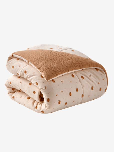 Vertbaudet - Couverture / Fond de parc HÉRISSON beige imprimé