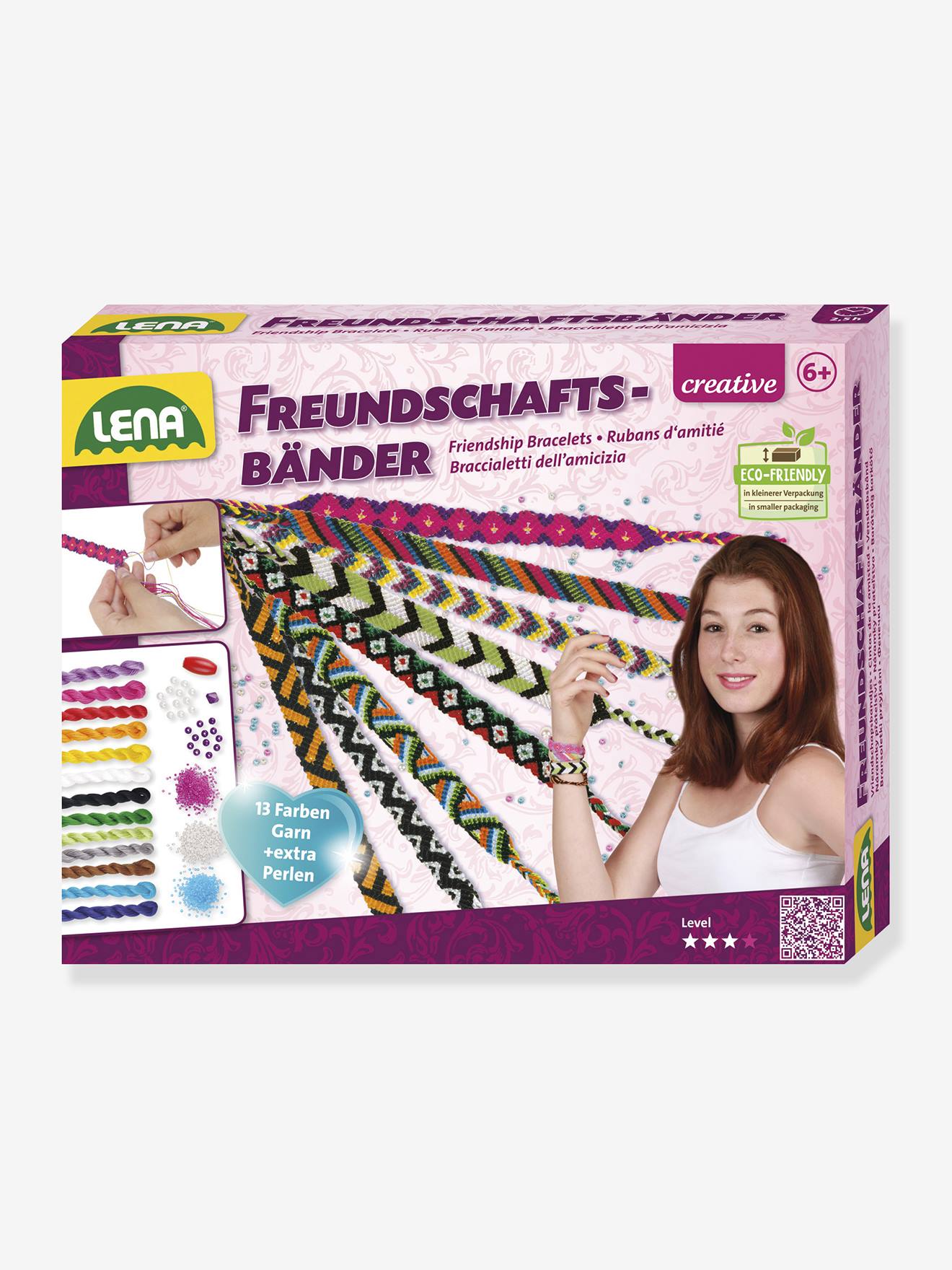Grand kit de création de bracelets d'amitié LENA multicolore