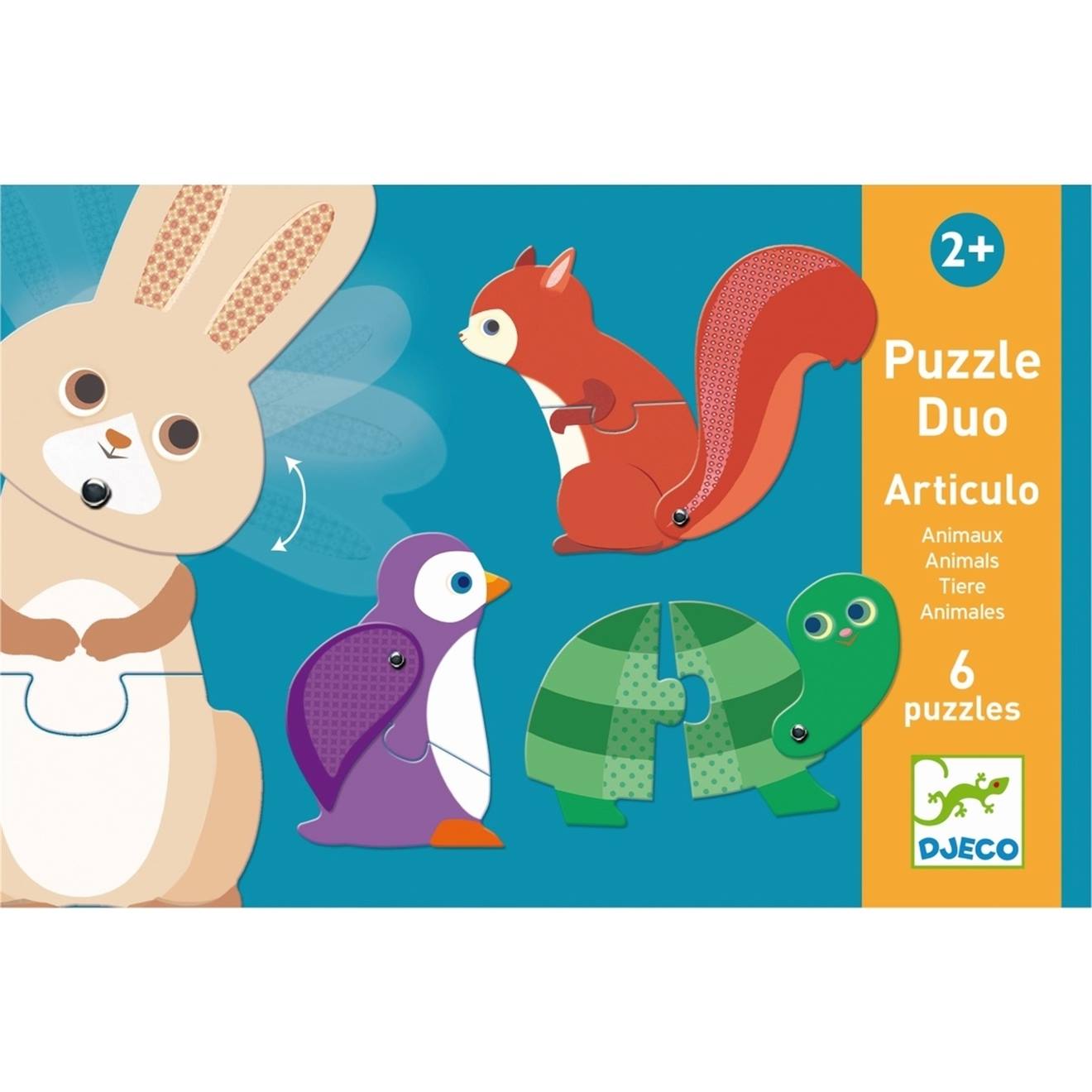 Puzzle Duo Articulo Animaux Multicolore
