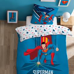 -Parure de lit imprimée 100% coton, superman supera