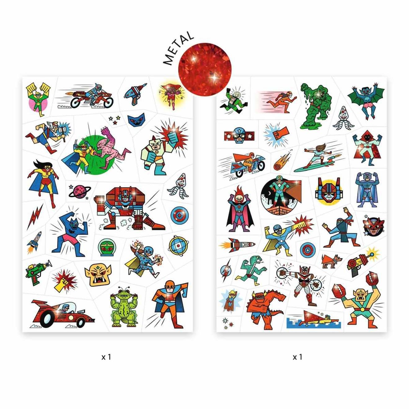 Tatouages Heroes Vs Villains Multicolore