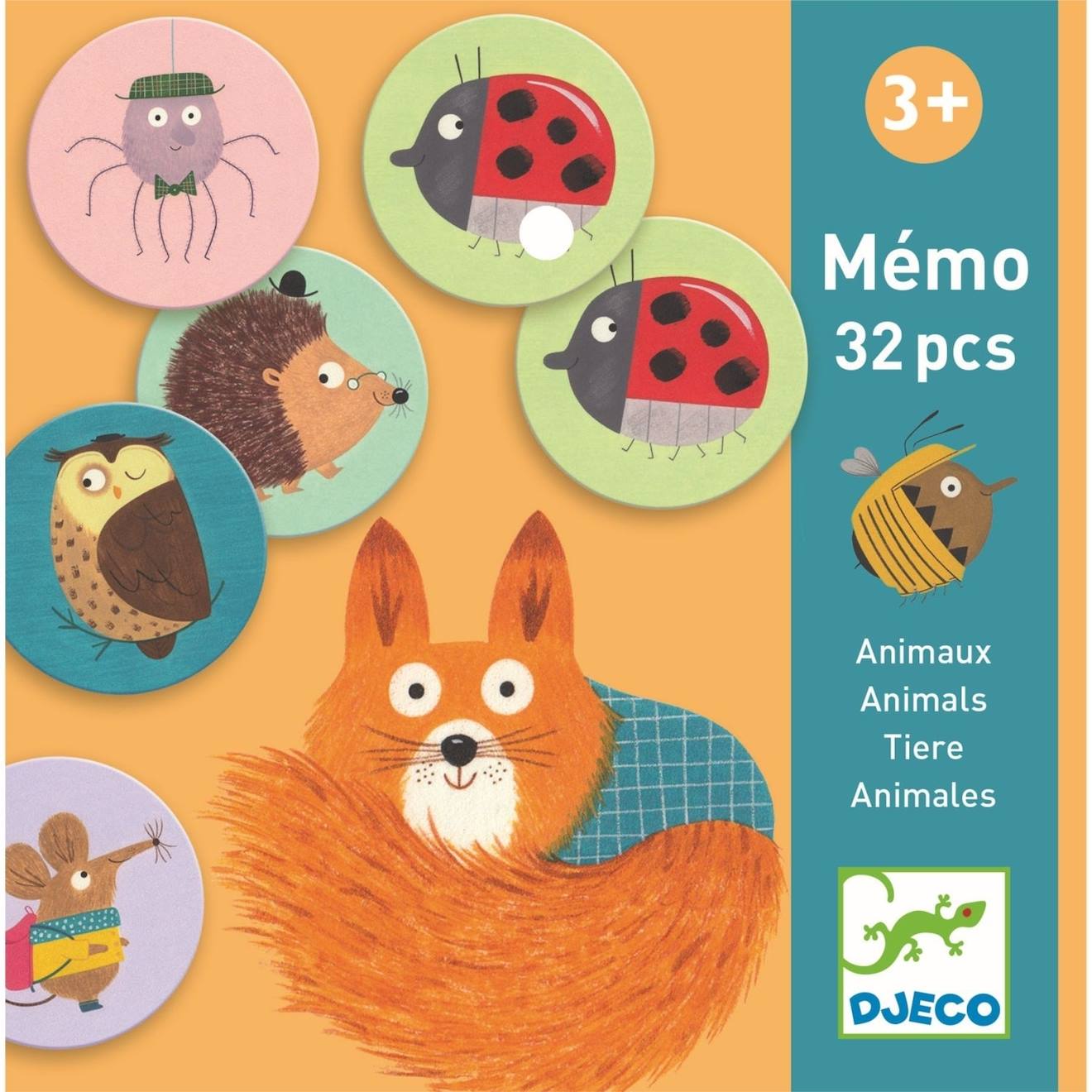 Mémo Animaux 32 Pièces Multicolore