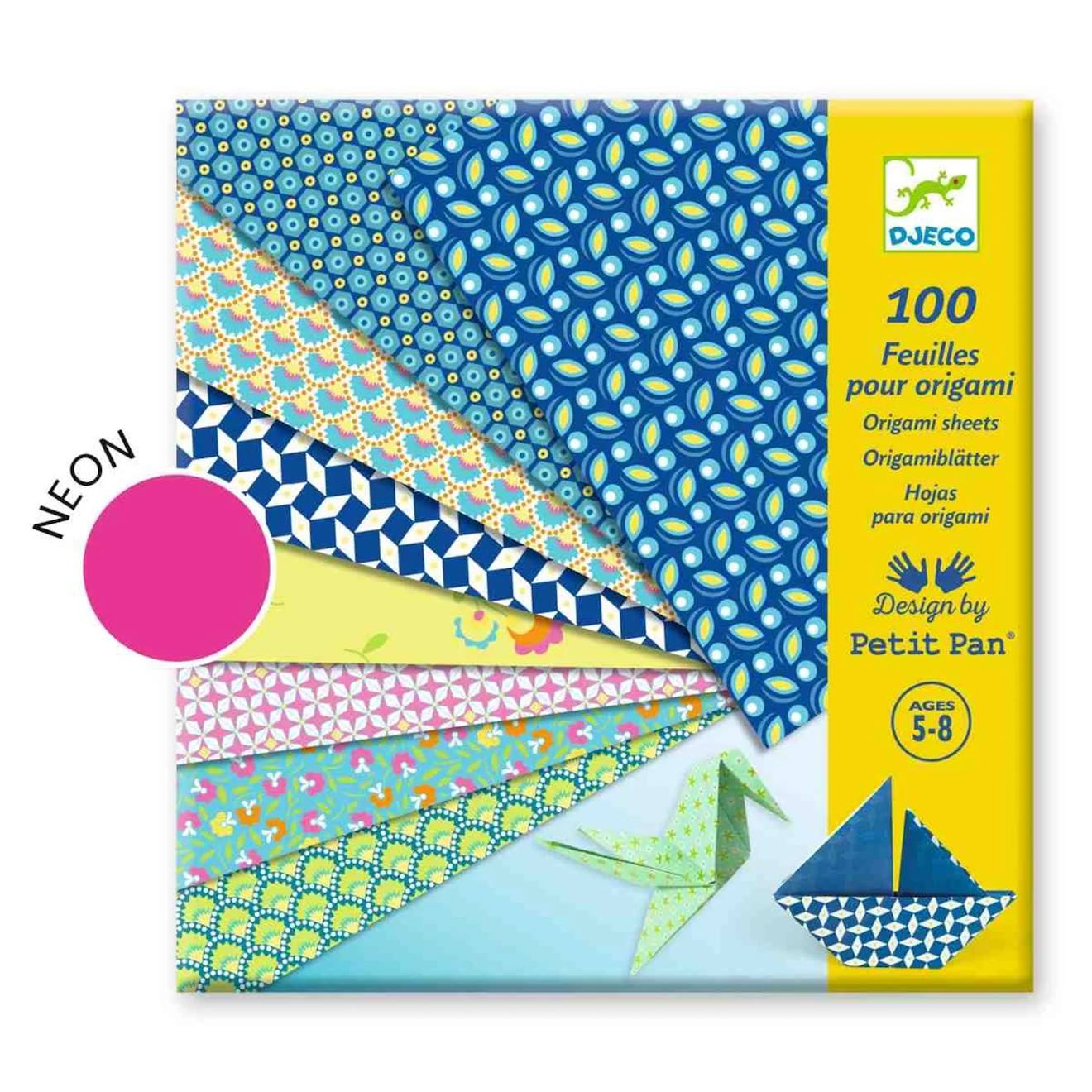 100 Feuilles Pour Origami Natsu Multicolore