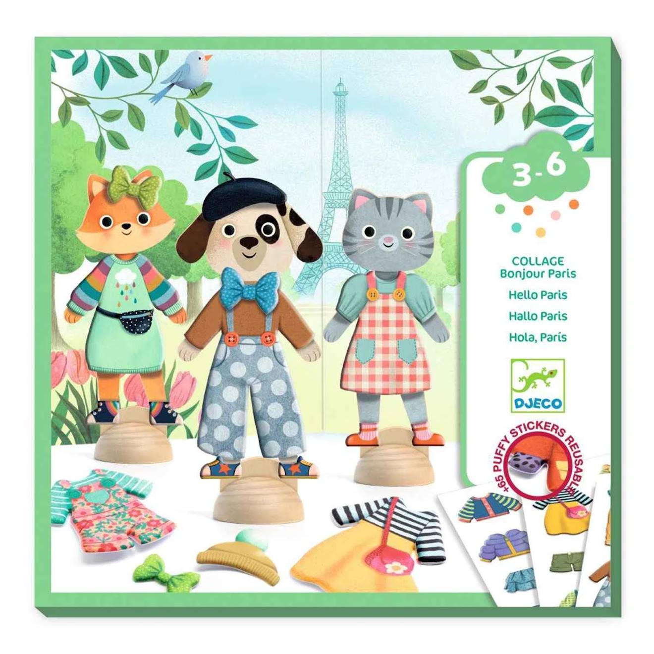 Collage Bonjour Paris Multicolore