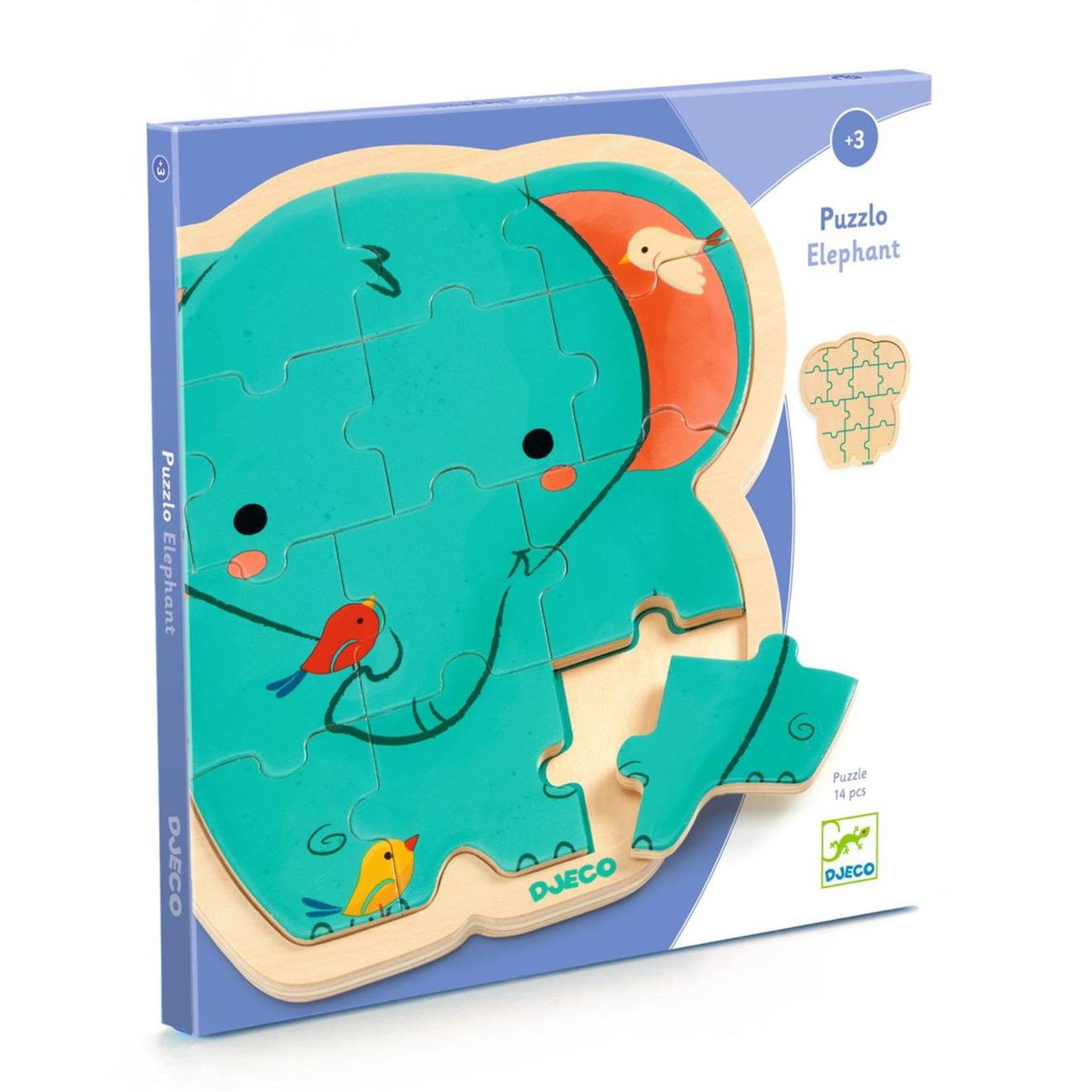Puzzle En Bois Éléphant Multicolore