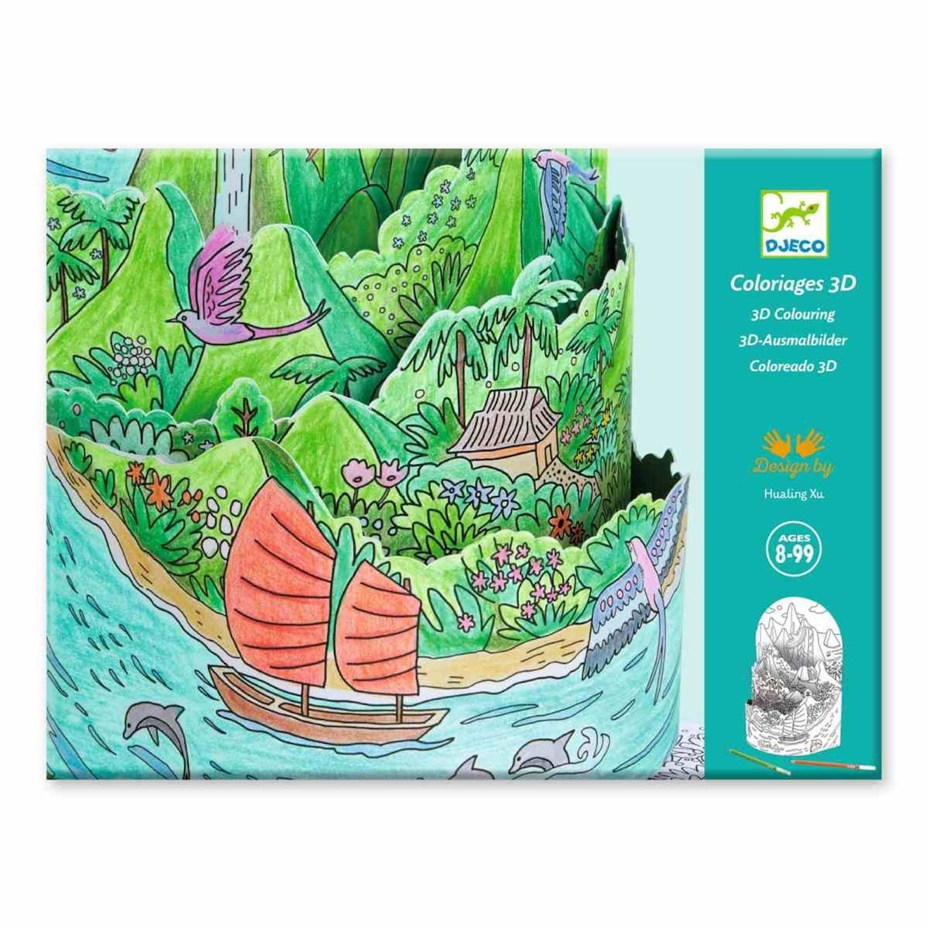 Coloriages 3d Île Multicolore