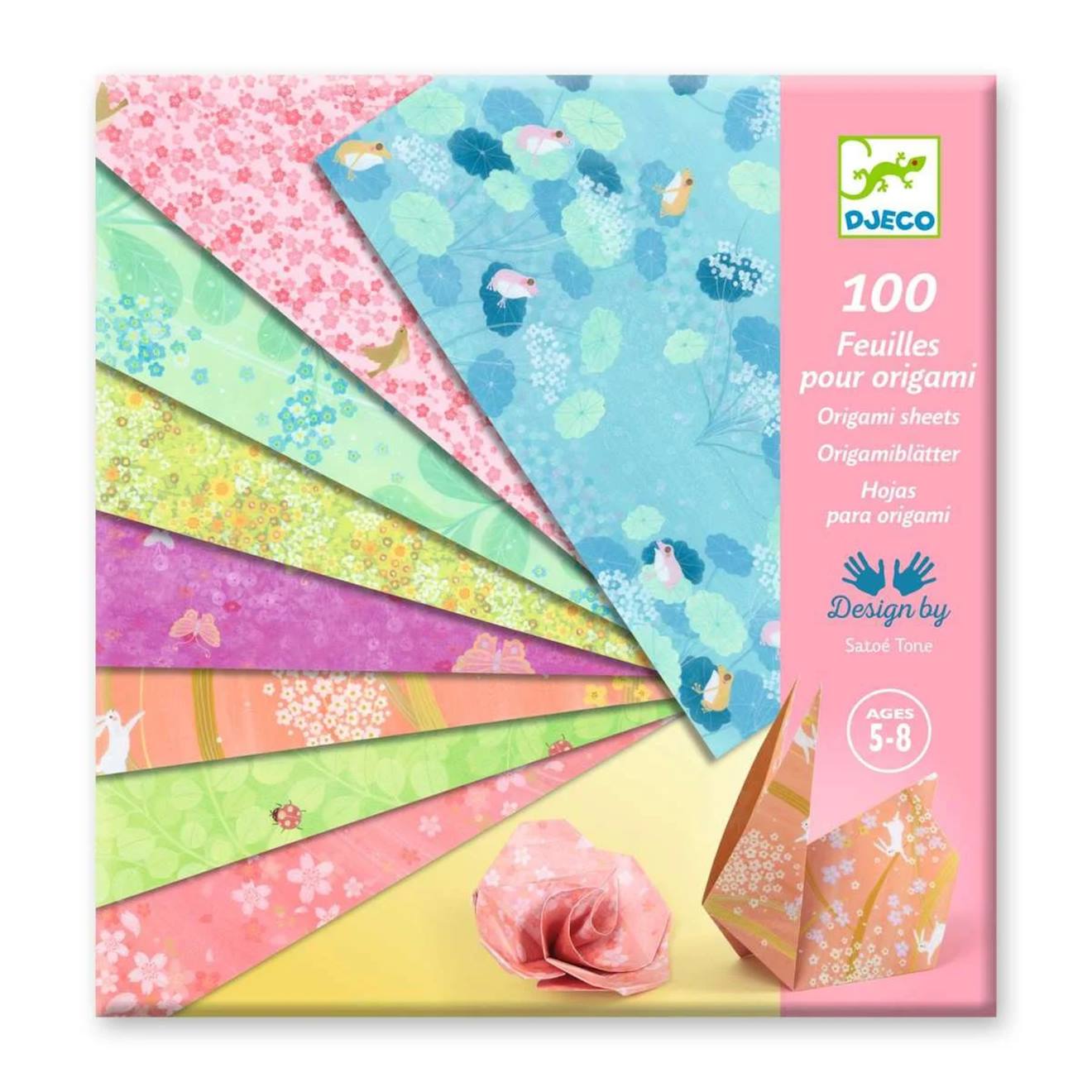100 Feuilles Pour Origami Haru Multicolore