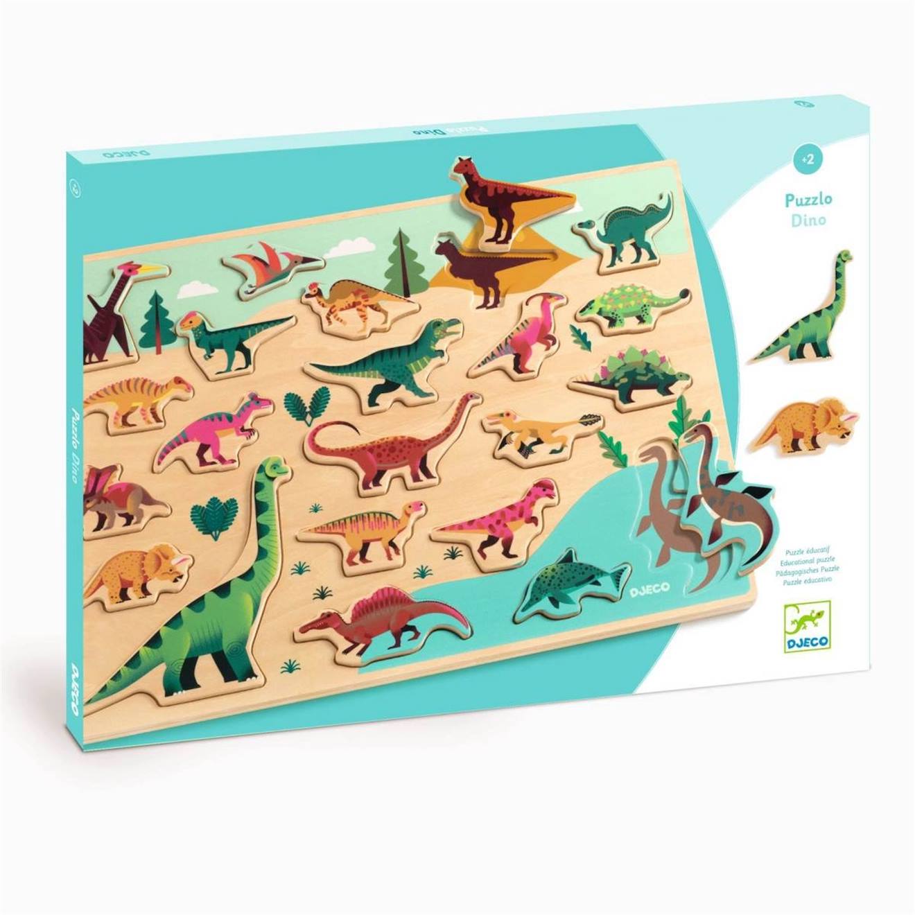 Puzzle Dino Multicolore