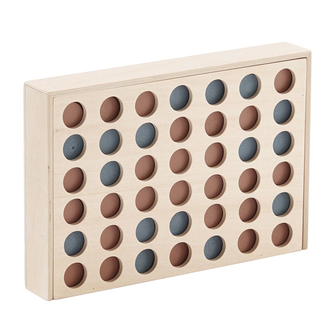 Jeu Puissance 4 En Bois Beige, Orange, Bleu (Kids Concept) - Image 1
