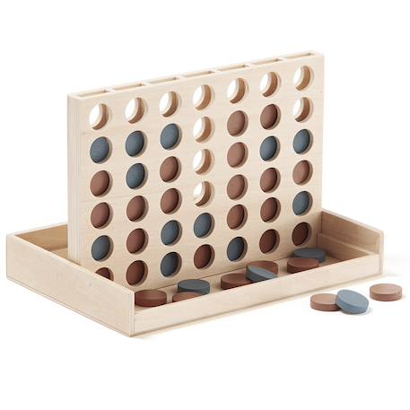 Kids Concept - Jeu Puissance 4 En Bois Beige, Orange, Bleu