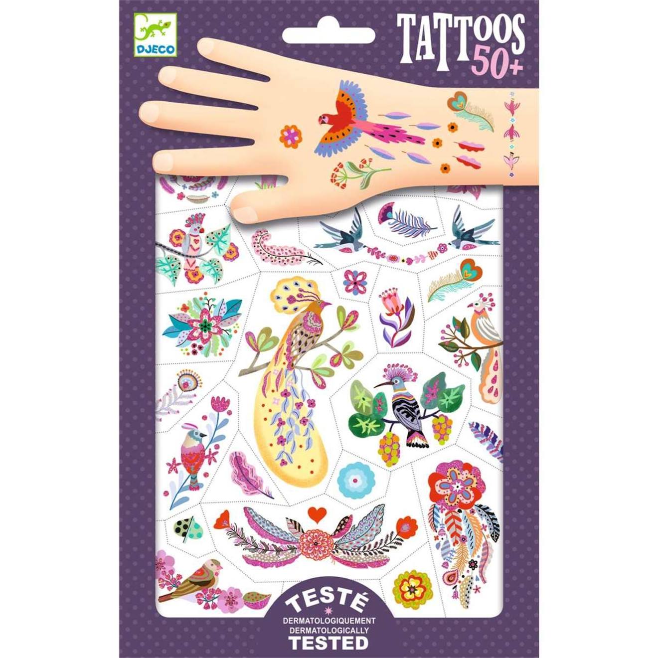 Tatouages Plume Color Multicolore