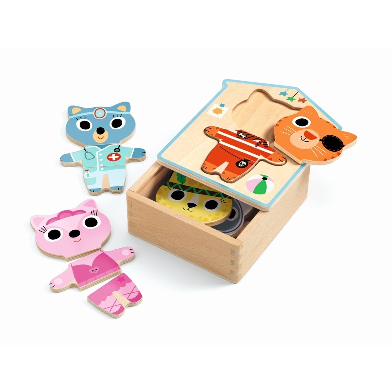 Puzzles Bois - Dressup-mix Multicolore