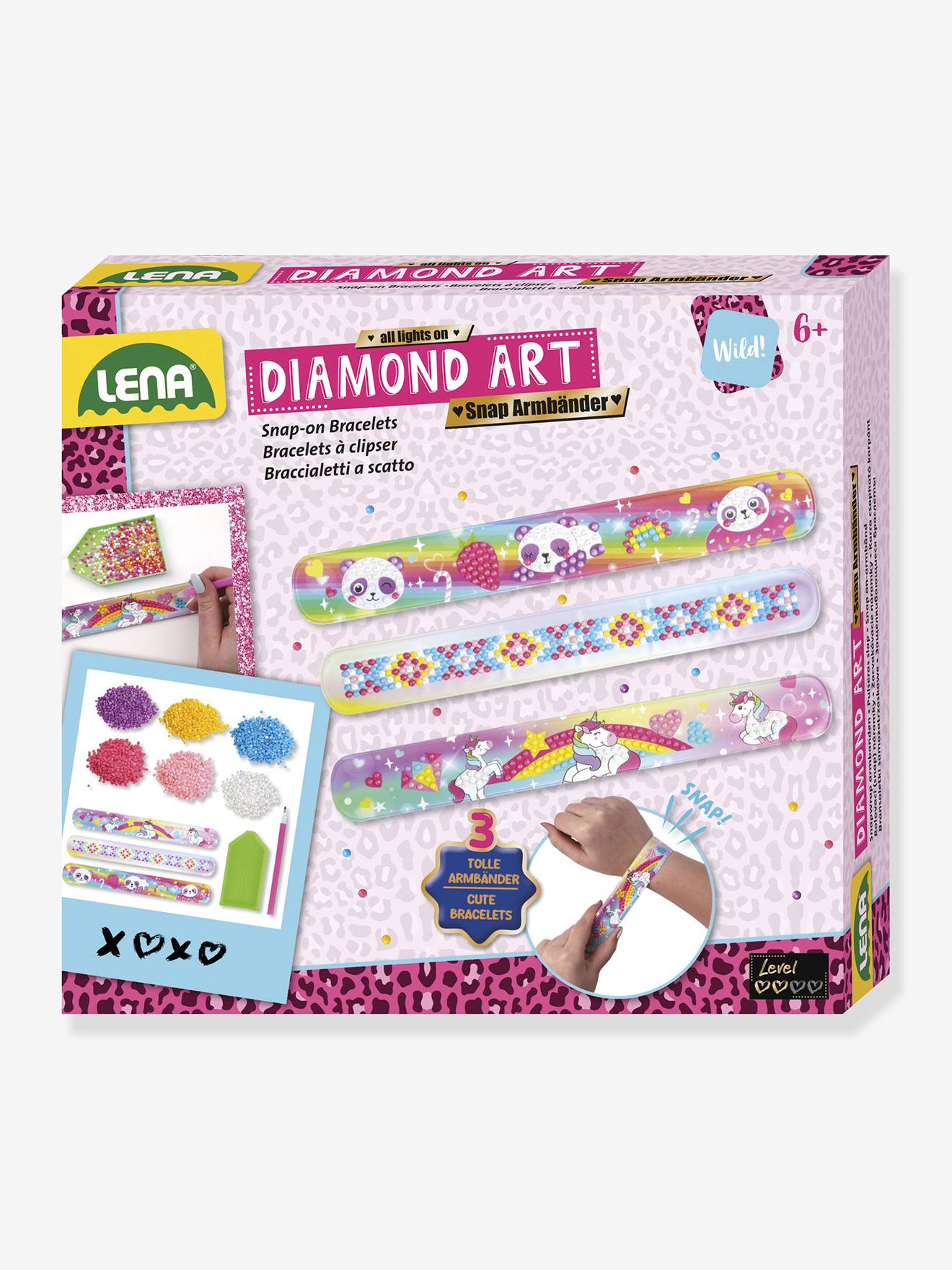 Set de bricolage pour enfants Diamond Art Snap Bracelets LENA rose