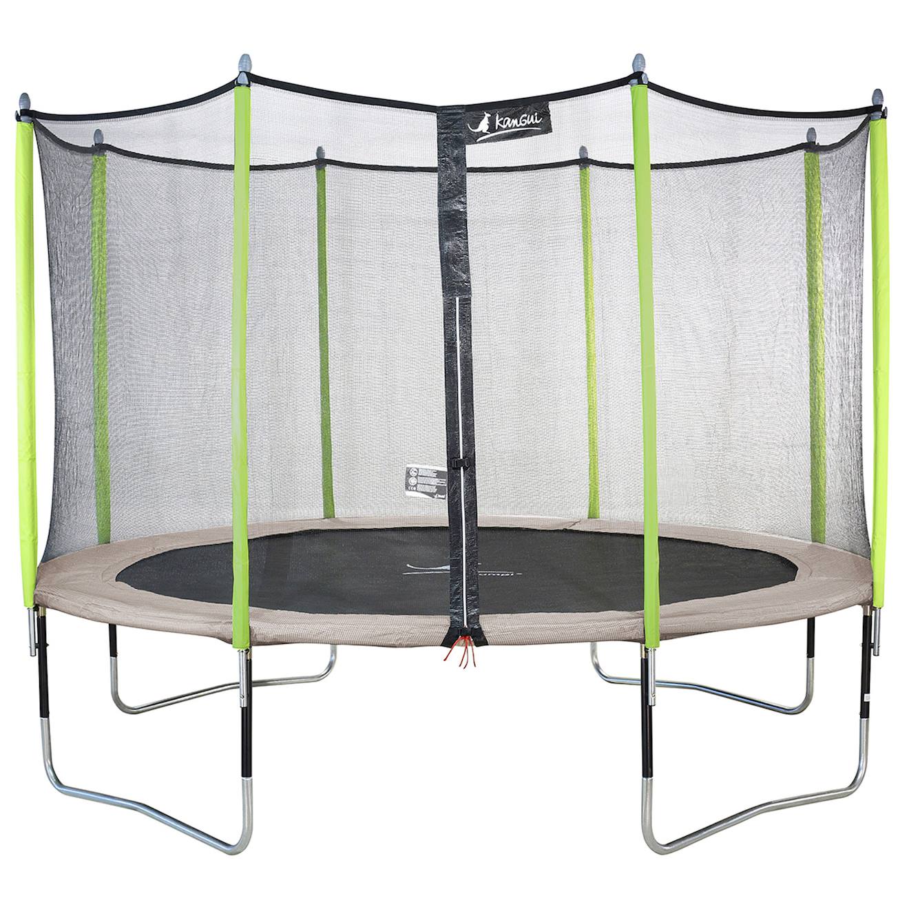 Trampoline De Jardin 426 Cm + Filet De Sécurité Jumpi Taupe/vert 430 Vert