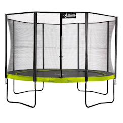 Jouet-Trampoline de jardin rond 430 cm + filet de sécurité | punchi vert 430
